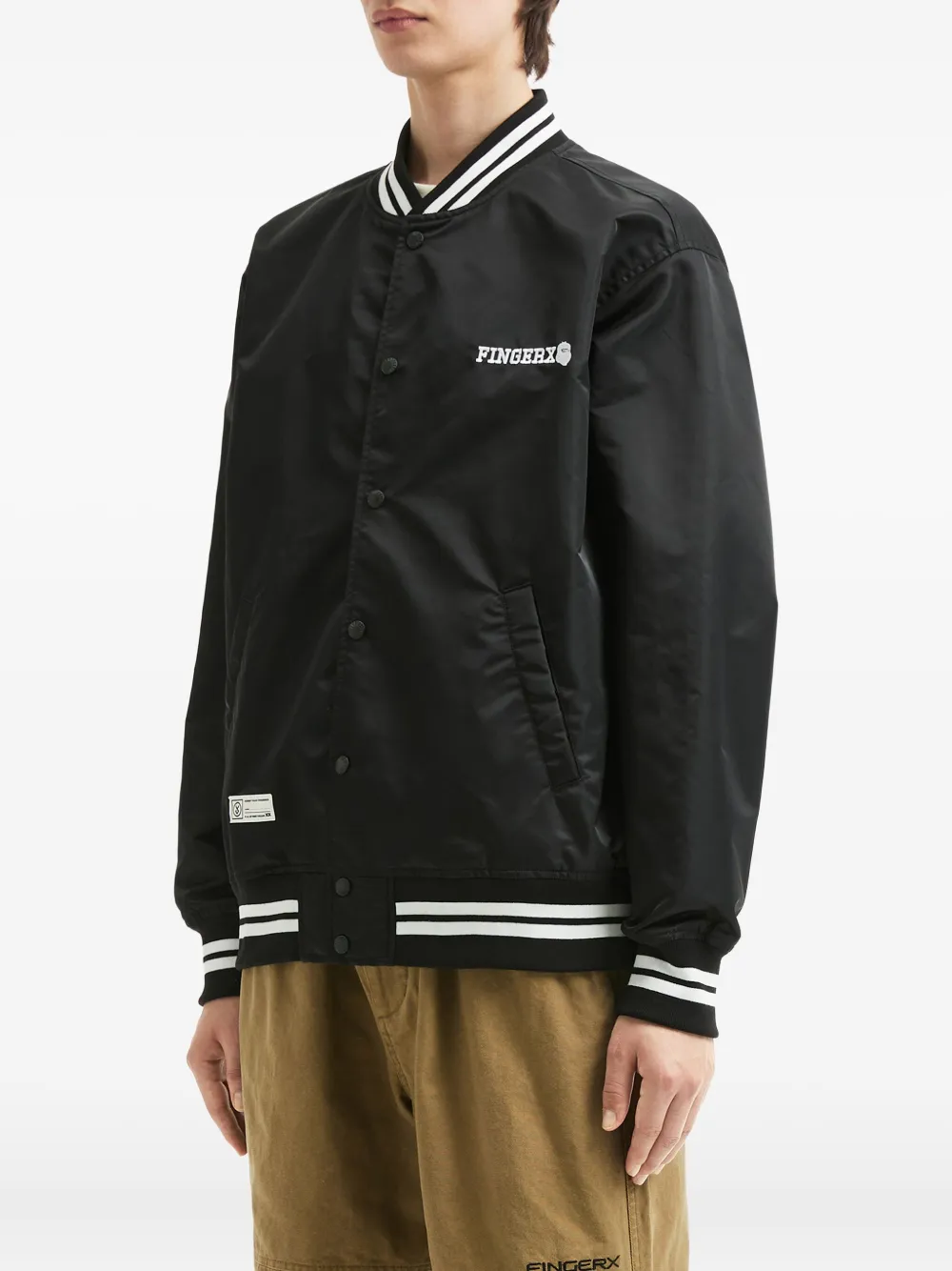 FINGERCROXX Honkbaljack met borduurwerk Zwart