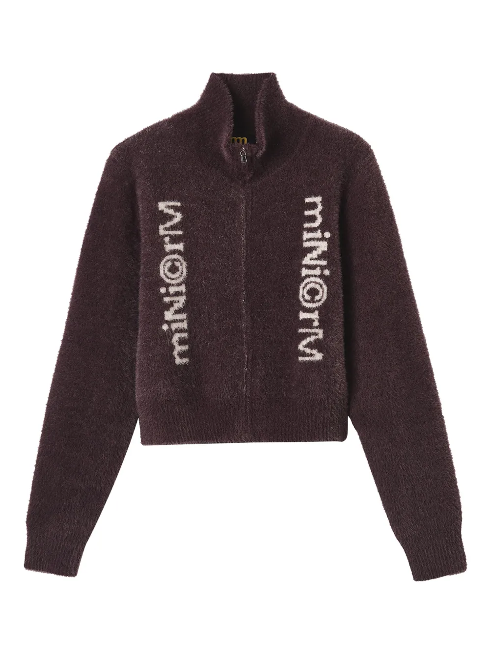 Mini Cream high-neck zip-front jacket | Purple | Image 1