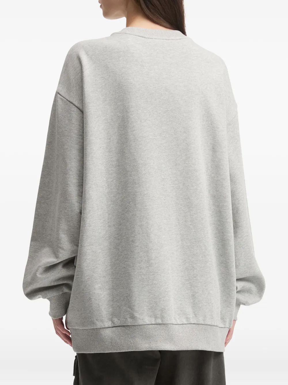 Mini Cream Teddy-print Sweatshirt In Gray