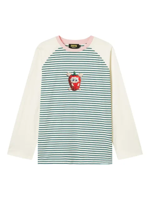 Mini Cream top con fresas estampadas