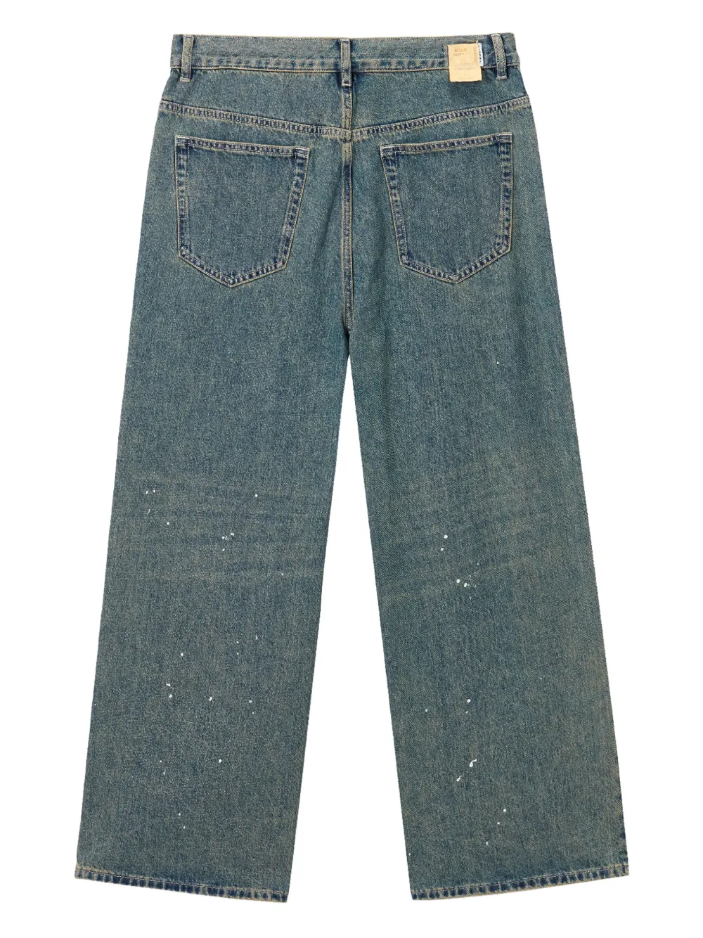 Musium Div. Jeans met wijde pijpen en patchwork - Blauw