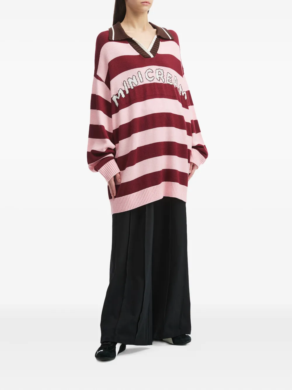 Mini Cream striped polo-neck sweater | Sweaters | Image 2