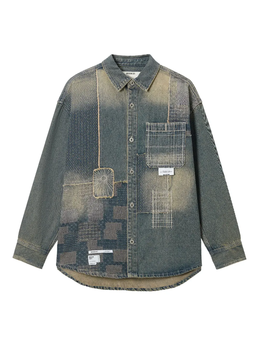 Musium Div. patchwork denim shirt | Blue | Image 1