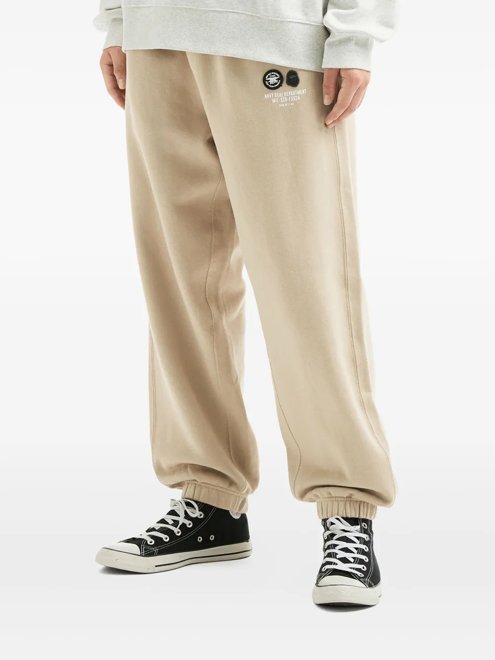 FINGERCROXX Trainingsbroek met logo patch - Beige