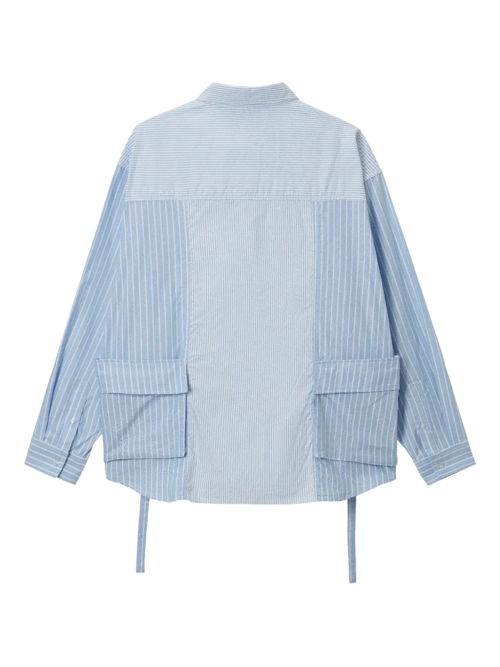 Musium Div. striped panelled shirt - Blauw