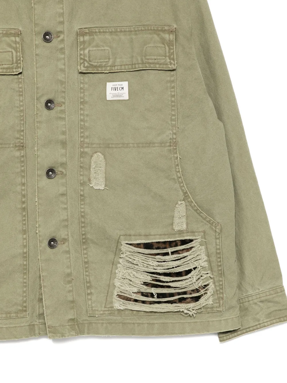 Five Cm Distressed Shirt Jacket In Multi