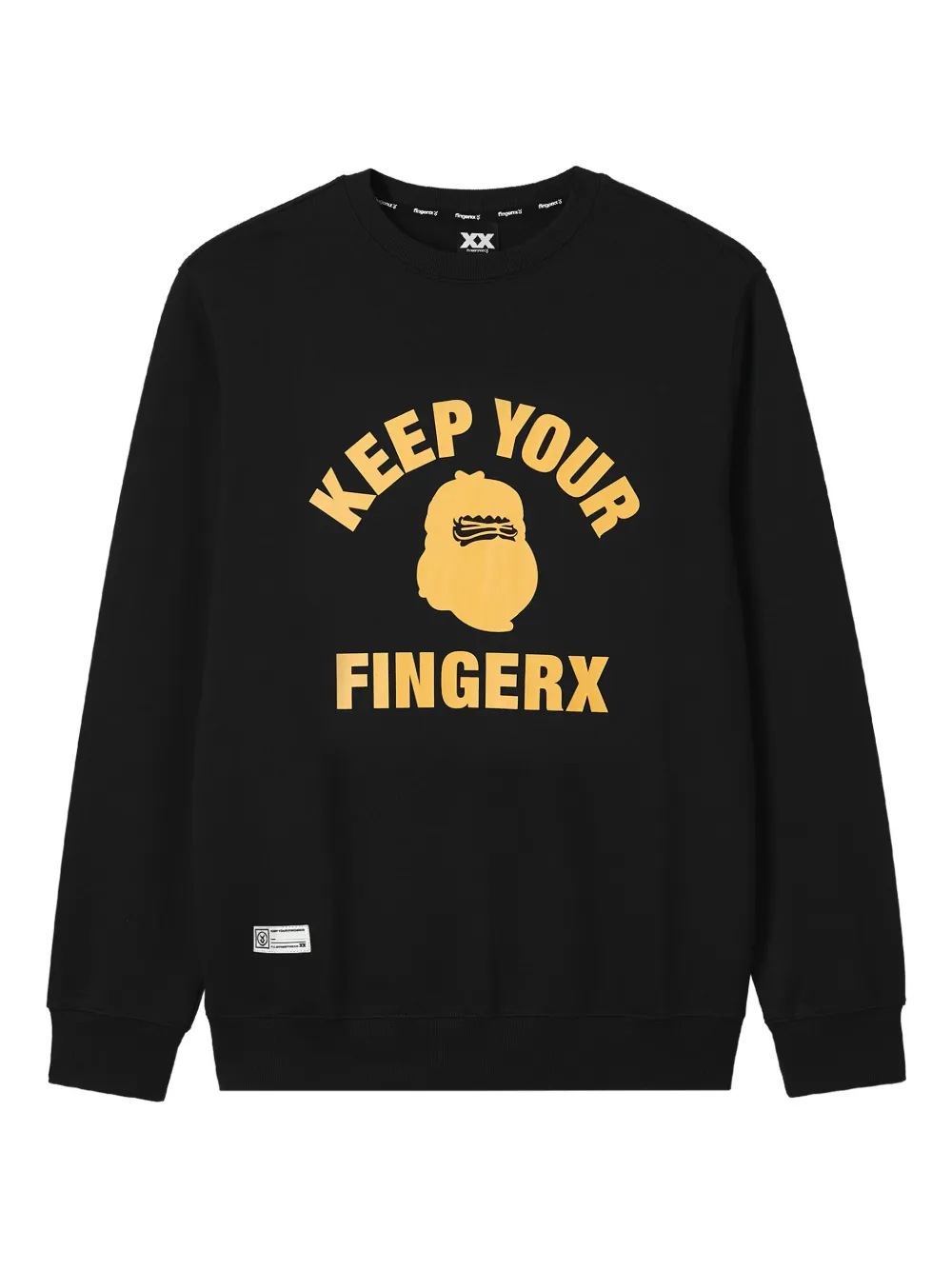 FINGERCROXX graphic-print crew neck sweatshirt | Black | Image 1
