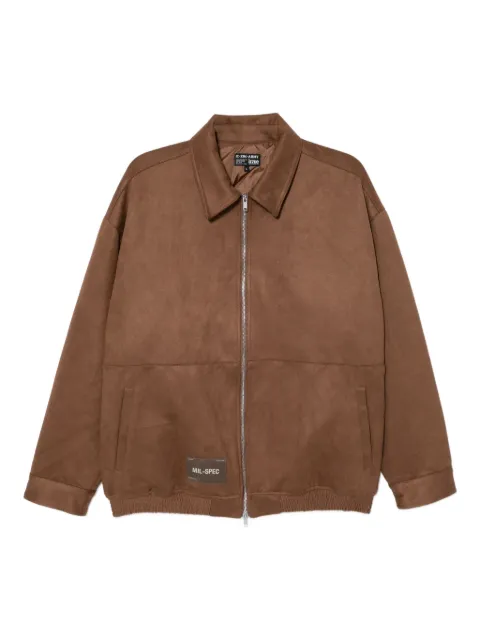 izzue logo faux-suede jacket 