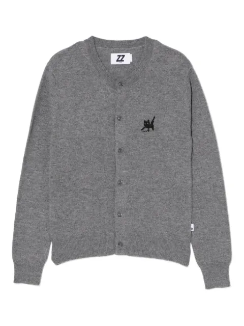 izzue cat-embroidered cardigan