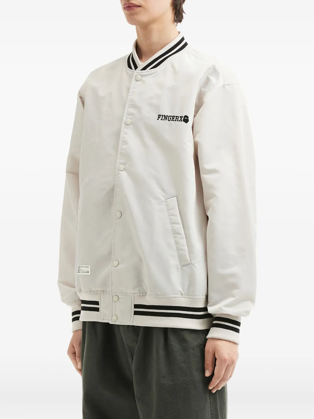 Fingercroxx Embroidered Bomber Jacket In Neutral