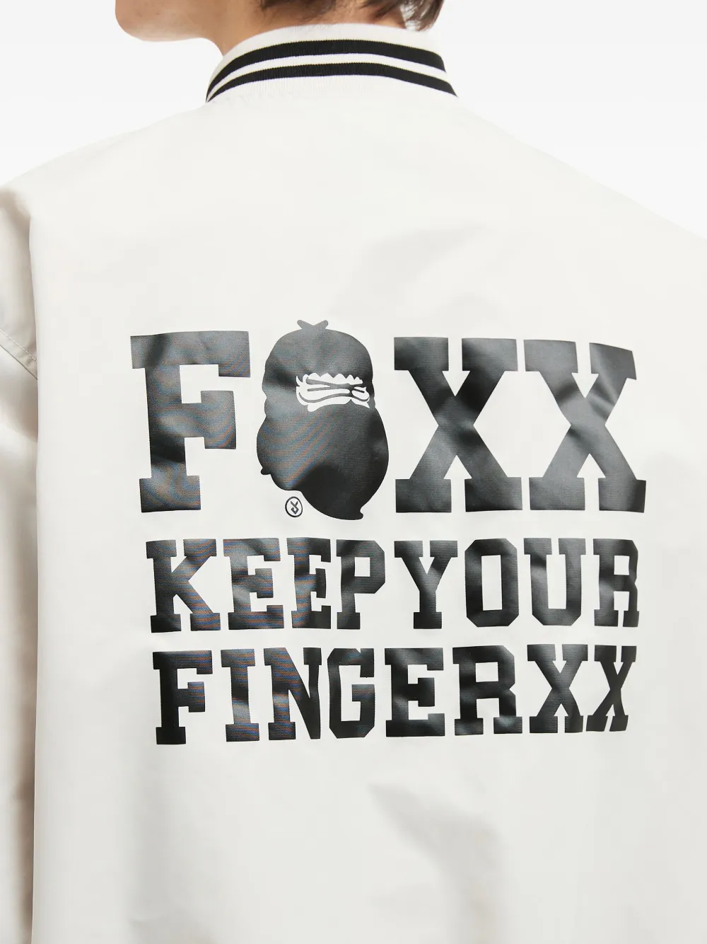 Fingercroxx Embroidered Bomber Jacket In Neutral