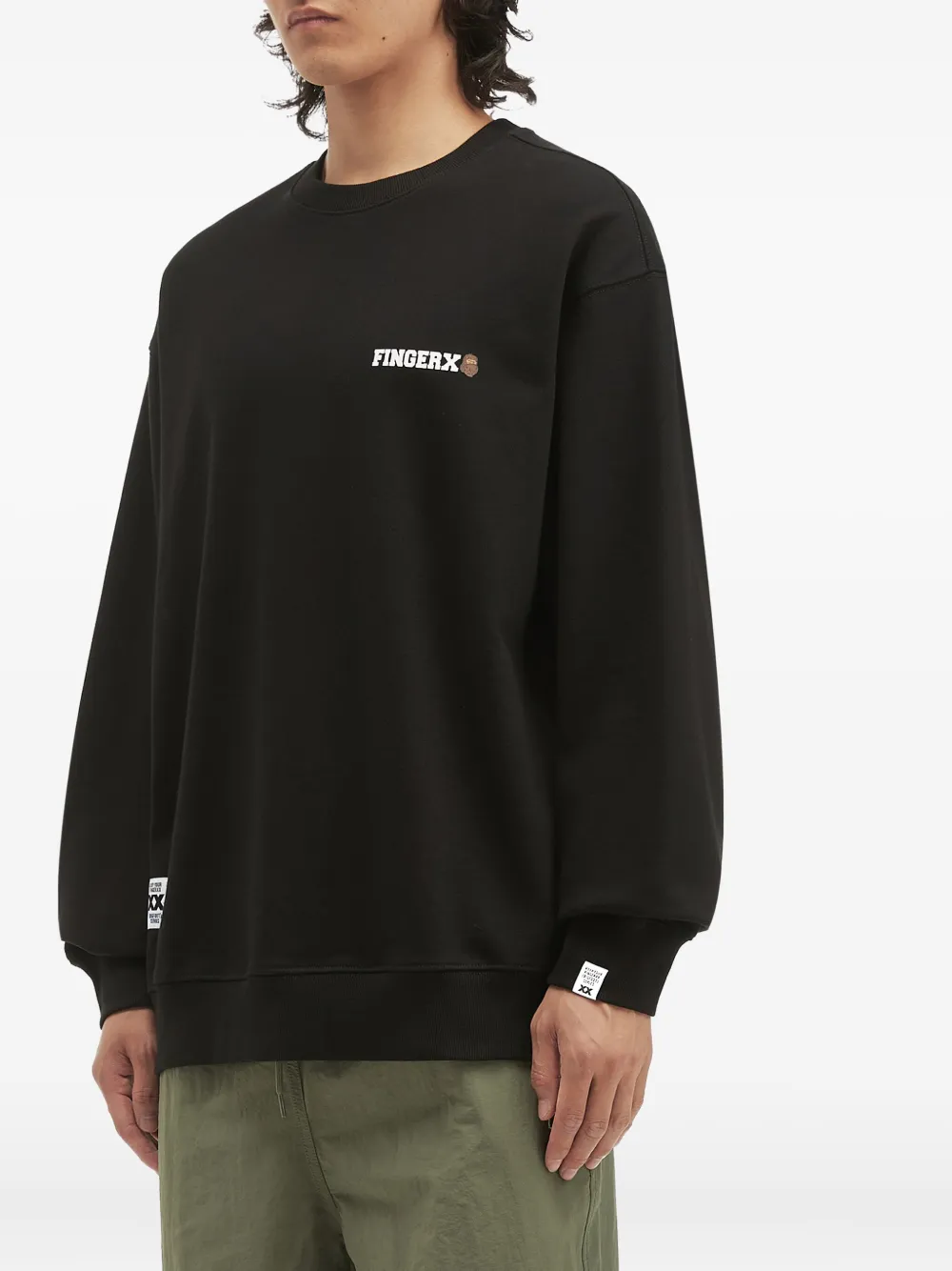 FINGERCROXX Sweater met geborduurd logo - Zwart