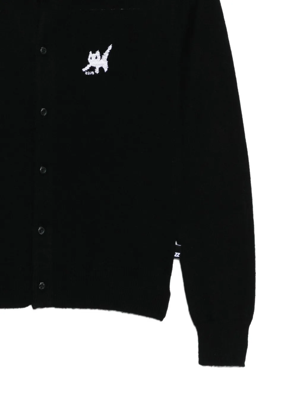 Izzue Logo-embroidered Cardigan In Black
