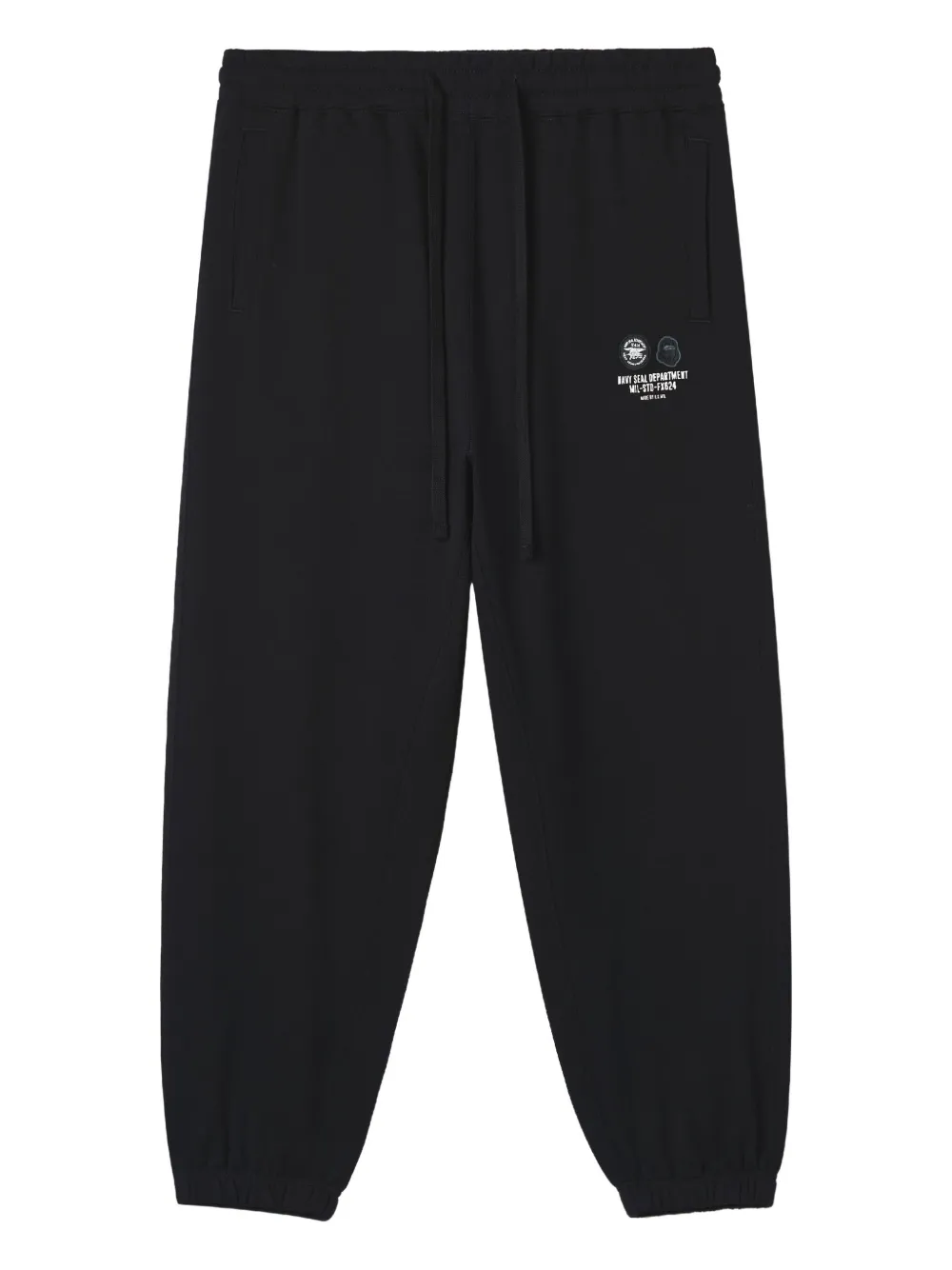 FINGERCROXX logo-patch cuffed trousers | Black | Image 1