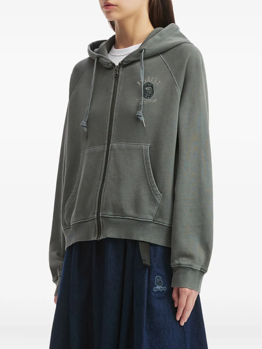 Fingercroxx Embroidered Zip-up Hoodie In Multi