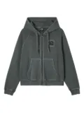 FINGERCROXX embroidered zip-up hoodie - Grey