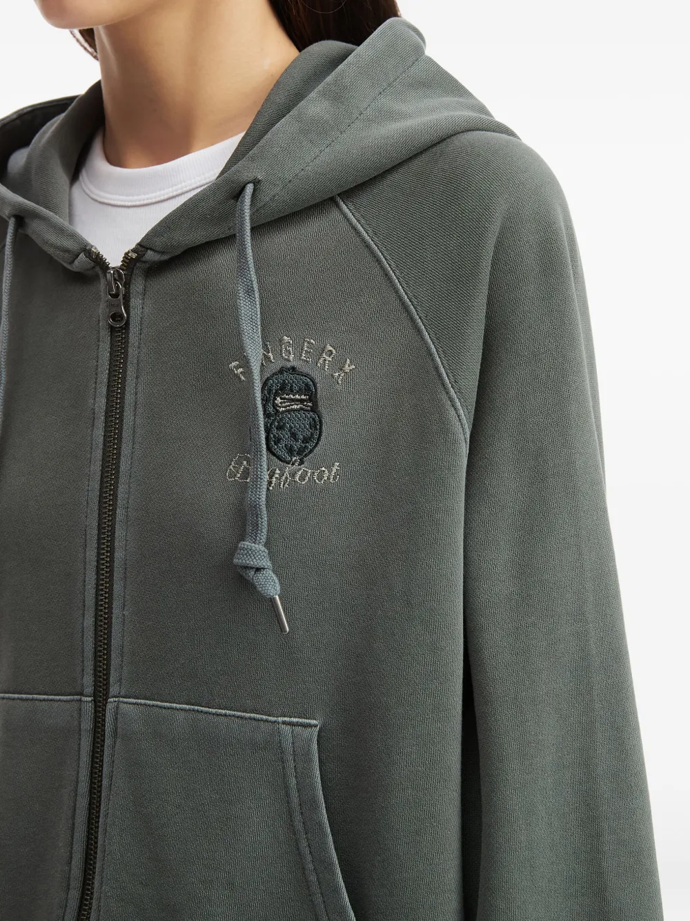 Fingercroxx Embroidered Zip-up Hoodie In Multi