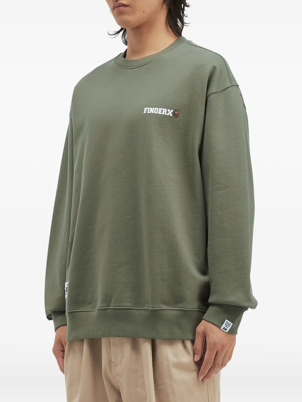 FINGERCROXX Sweater met geborduurd logo - Groen