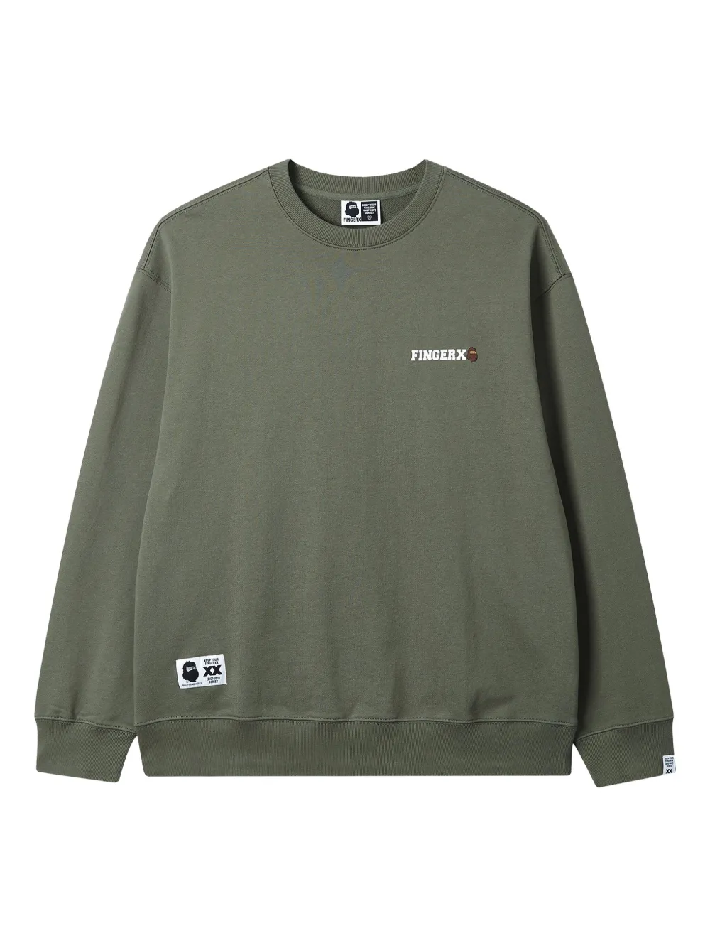 FINGERCROXX embroidered logo cotton sweatshirt | Green | Image 1