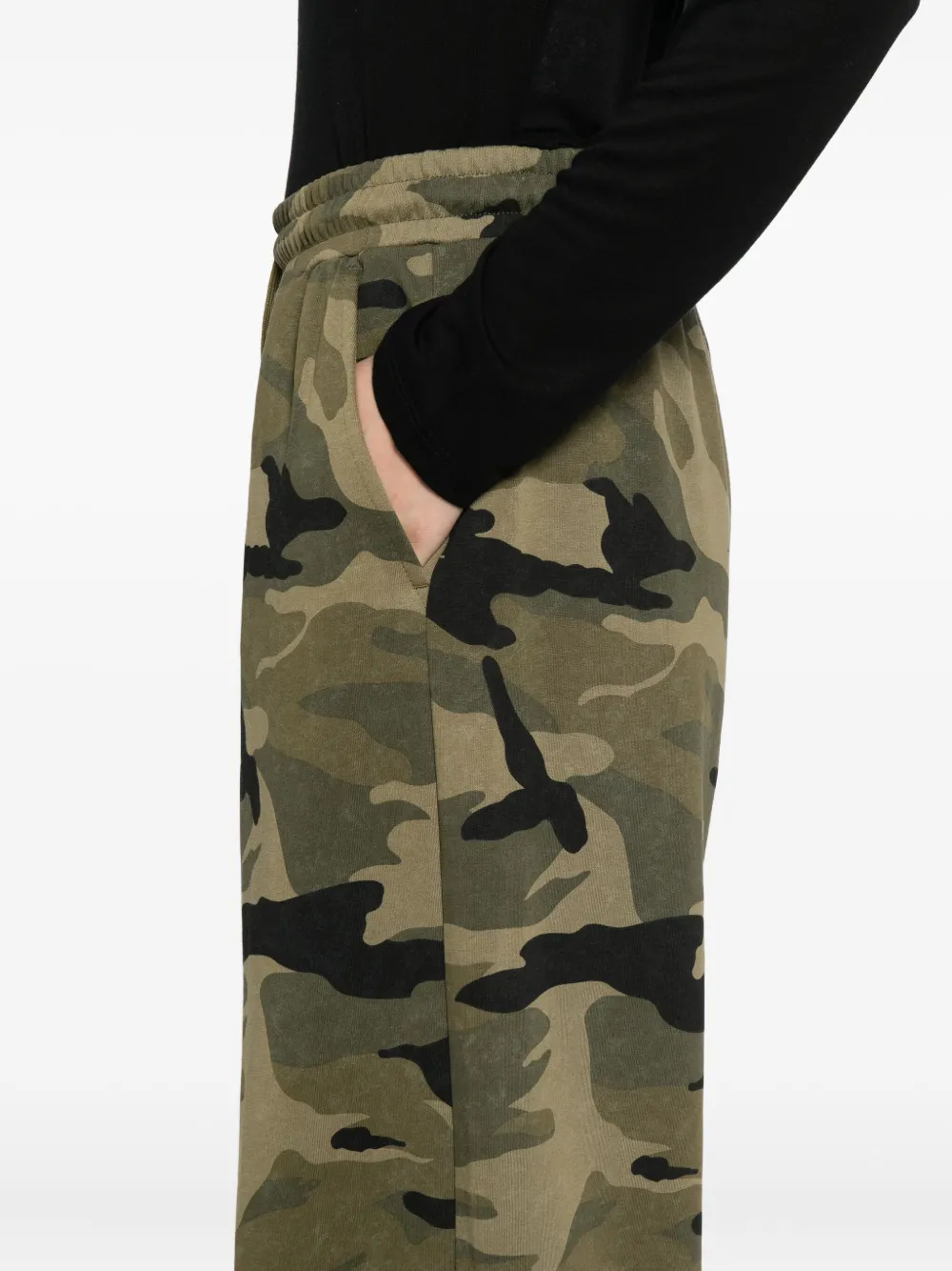 Mini Cream Camouflage-print Track Pants In Green