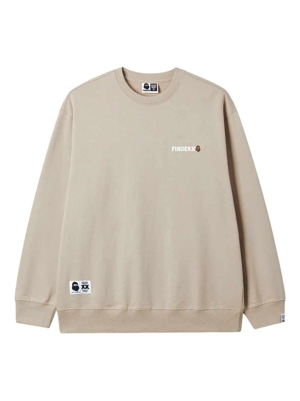 FINGERCROXX logo-embroidered crew neck sweatshirt | Neutrals | Image 1