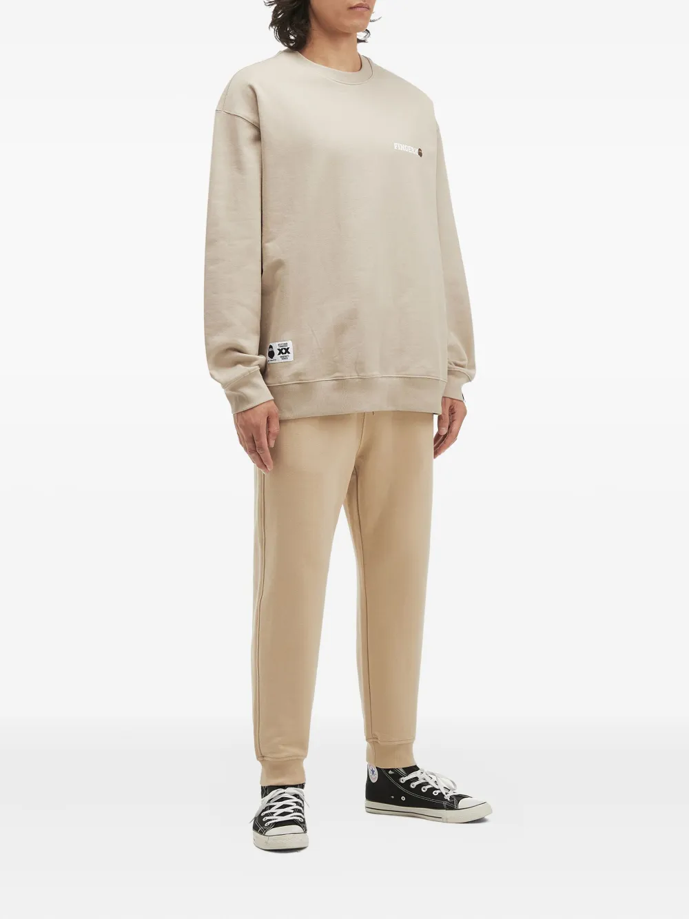 FINGERCROXX Sweater met geborduurd logo - Beige