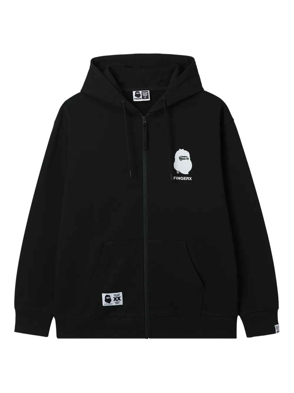 Fingercroxx Graphic-print Zip-up Hoodie In Black