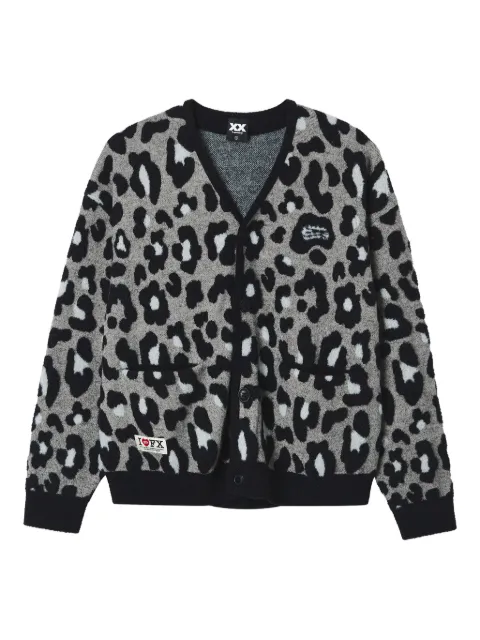 FINGERCROXX leopard-print button cardigan