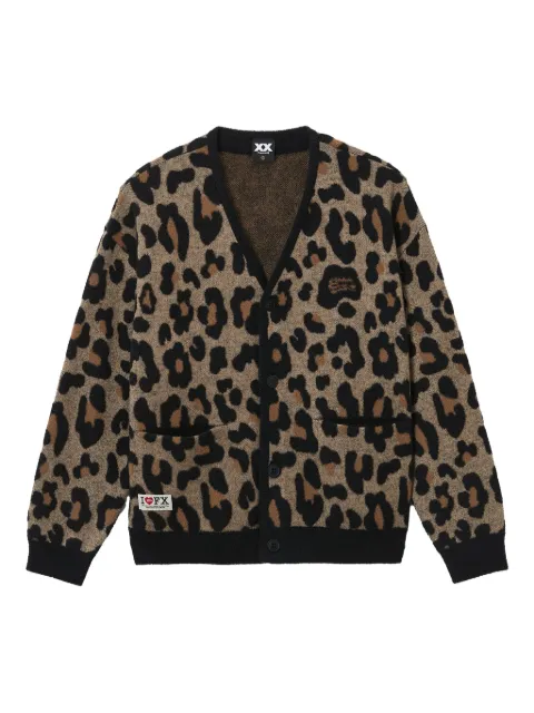 FINGERCROXX leopard-print button cardigan
