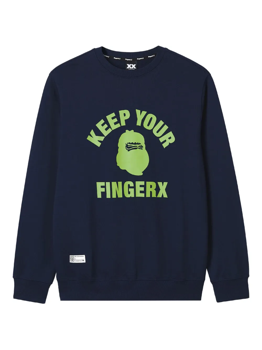 FINGERCROXX graphic-print crew neck sweatshirt | Blue | Image 1