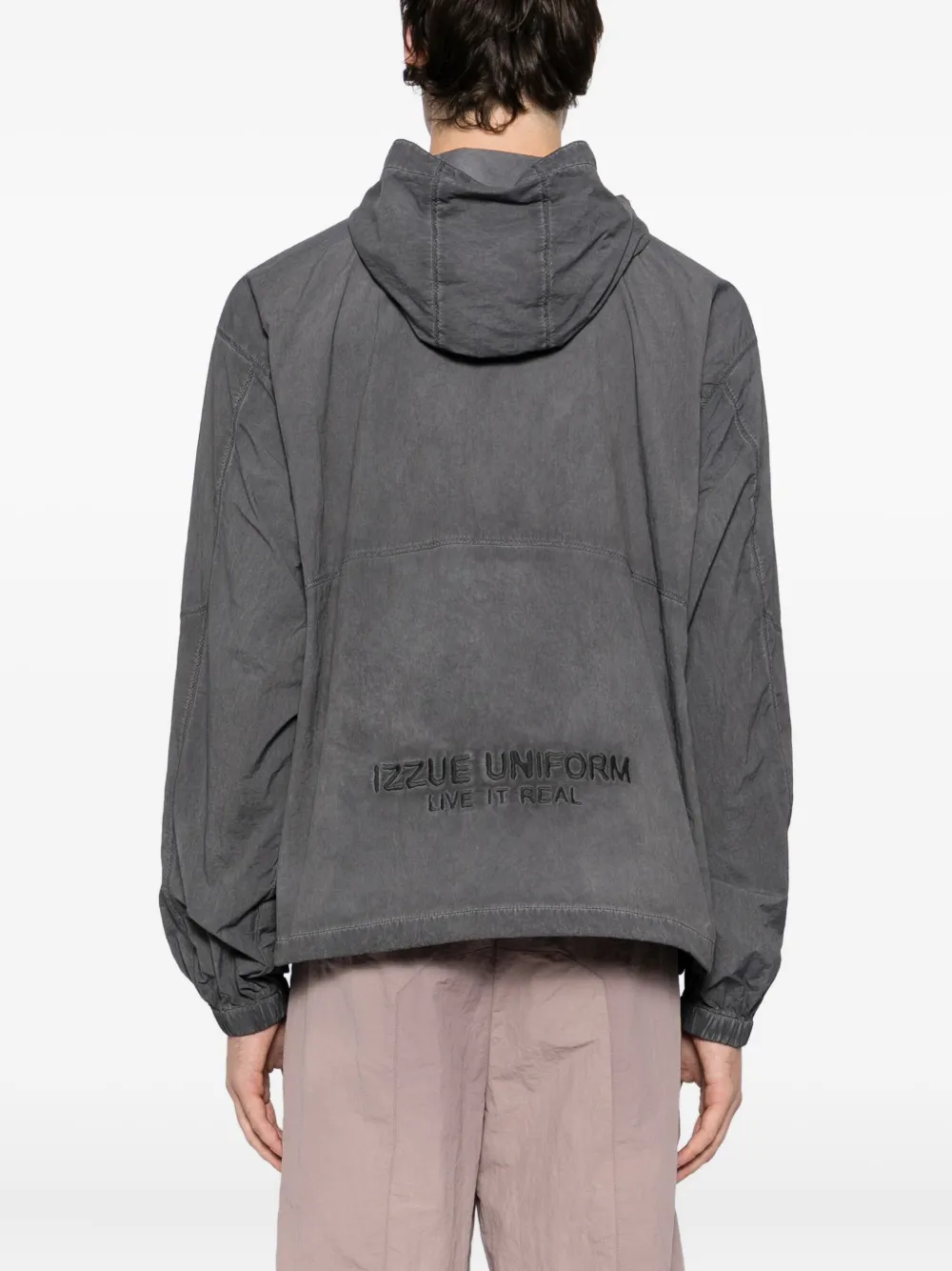 izzue Jack met geborduurde tekst en capuchon Grijs