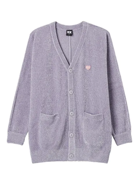 FINGERCROXX heart-embellished button cardigan
