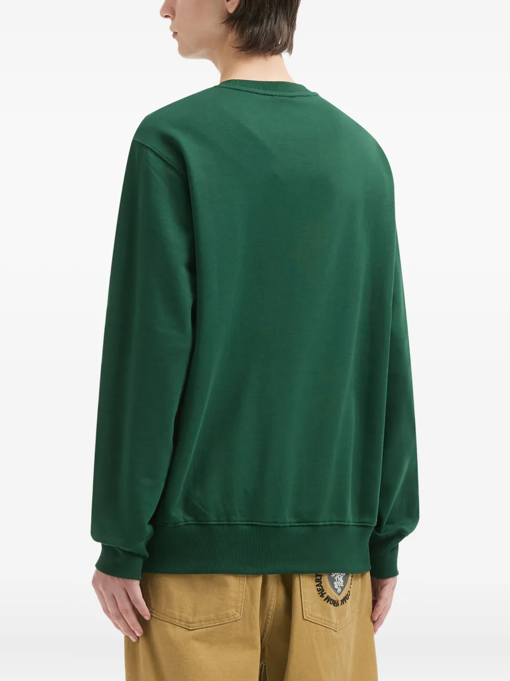 Fingercroxx Graphic-print Crew Neck Sweatshirt In Green