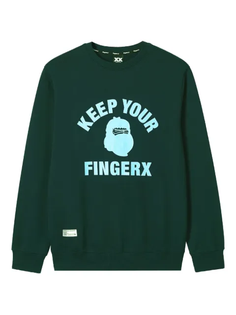 FINGERCROXX 그래픽 프린트 크루 넥 스웨트셔츠