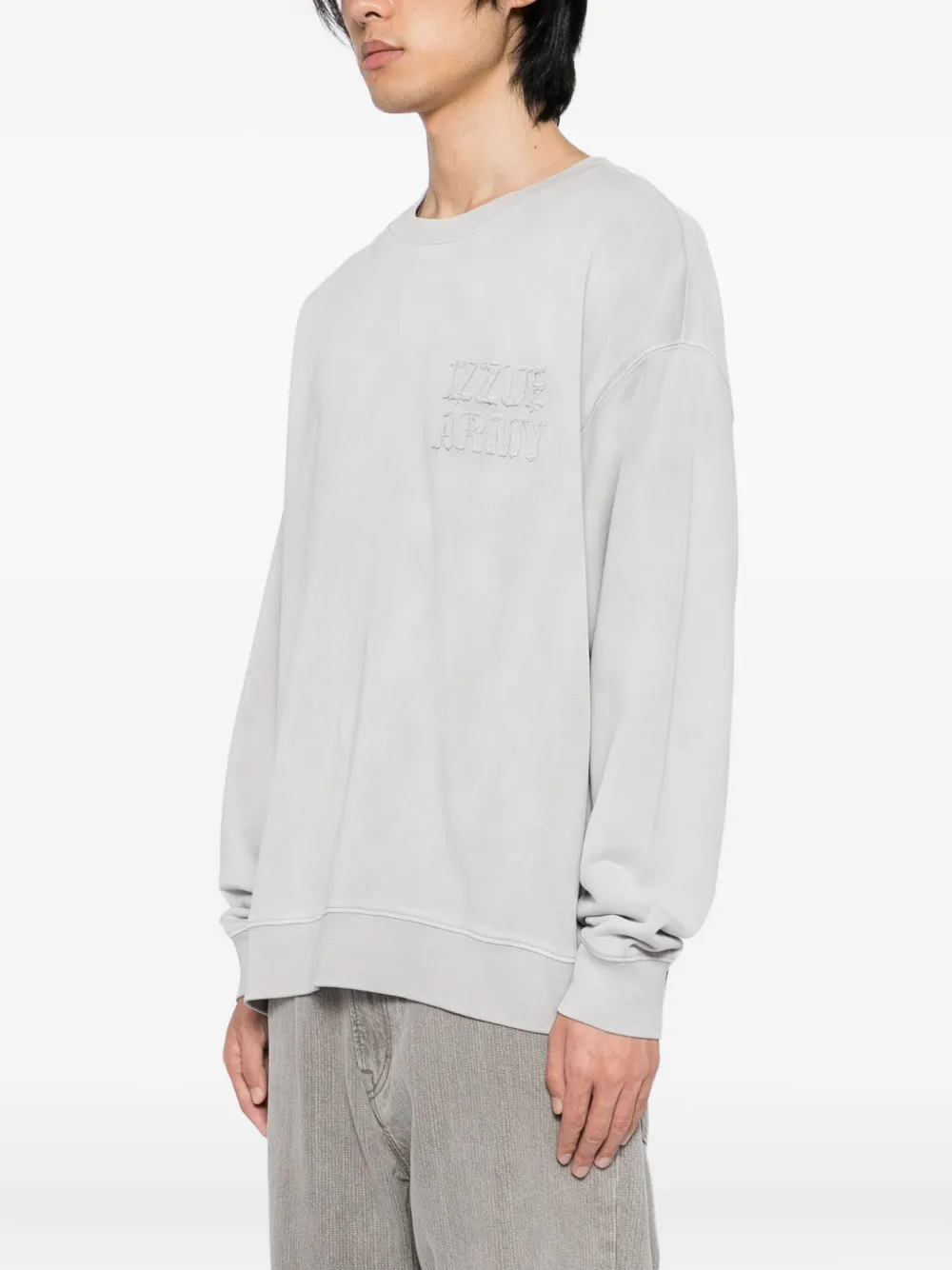 izzue Sweater met geborduurd logo Grijs