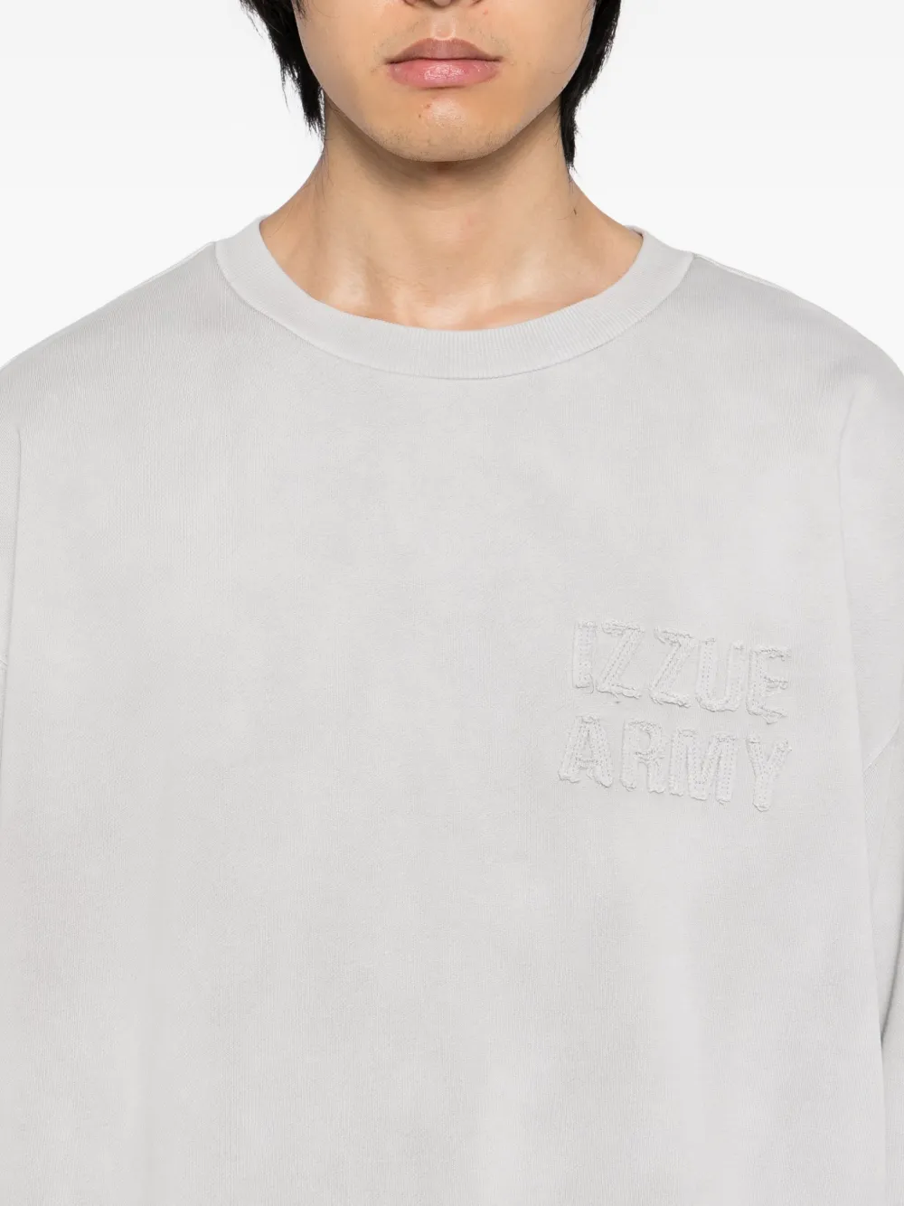 izzue Sweater met geborduurd logo Grijs