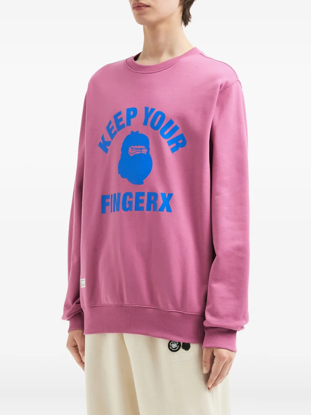 Fingercroxx Graphic-print Crew-neck Sweatshirt In Purple