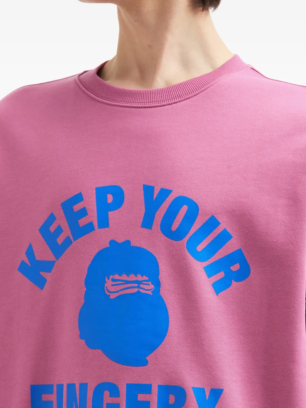 Fingercroxx Graphic-print Crew-neck Sweatshirt In Purple