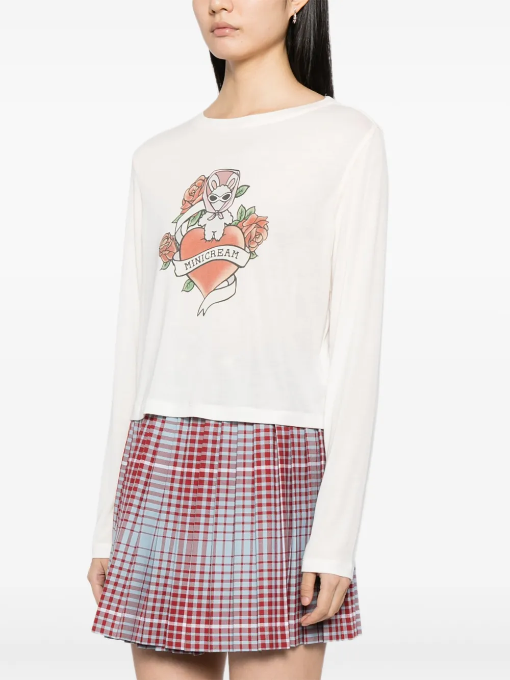  Mini Cream Graphic-print T-shirt - Neutrals 