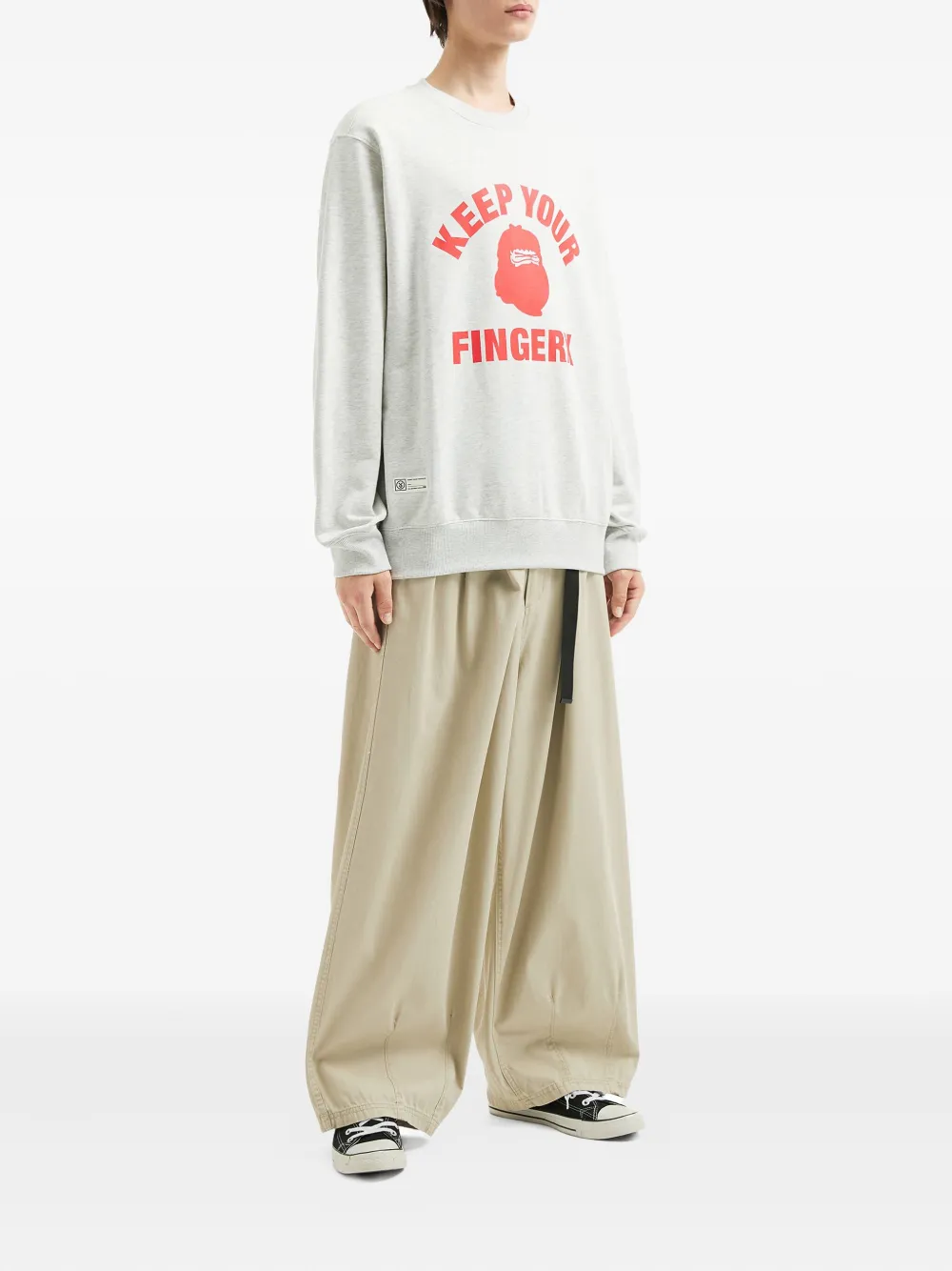 FINGERCROXX Sweater met print - Grijs