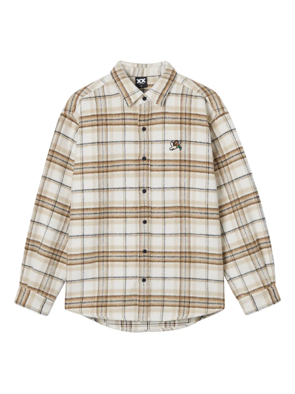 FINGERCROXX checked-pattern long-sleeve shirt | Neutrals | Image 1