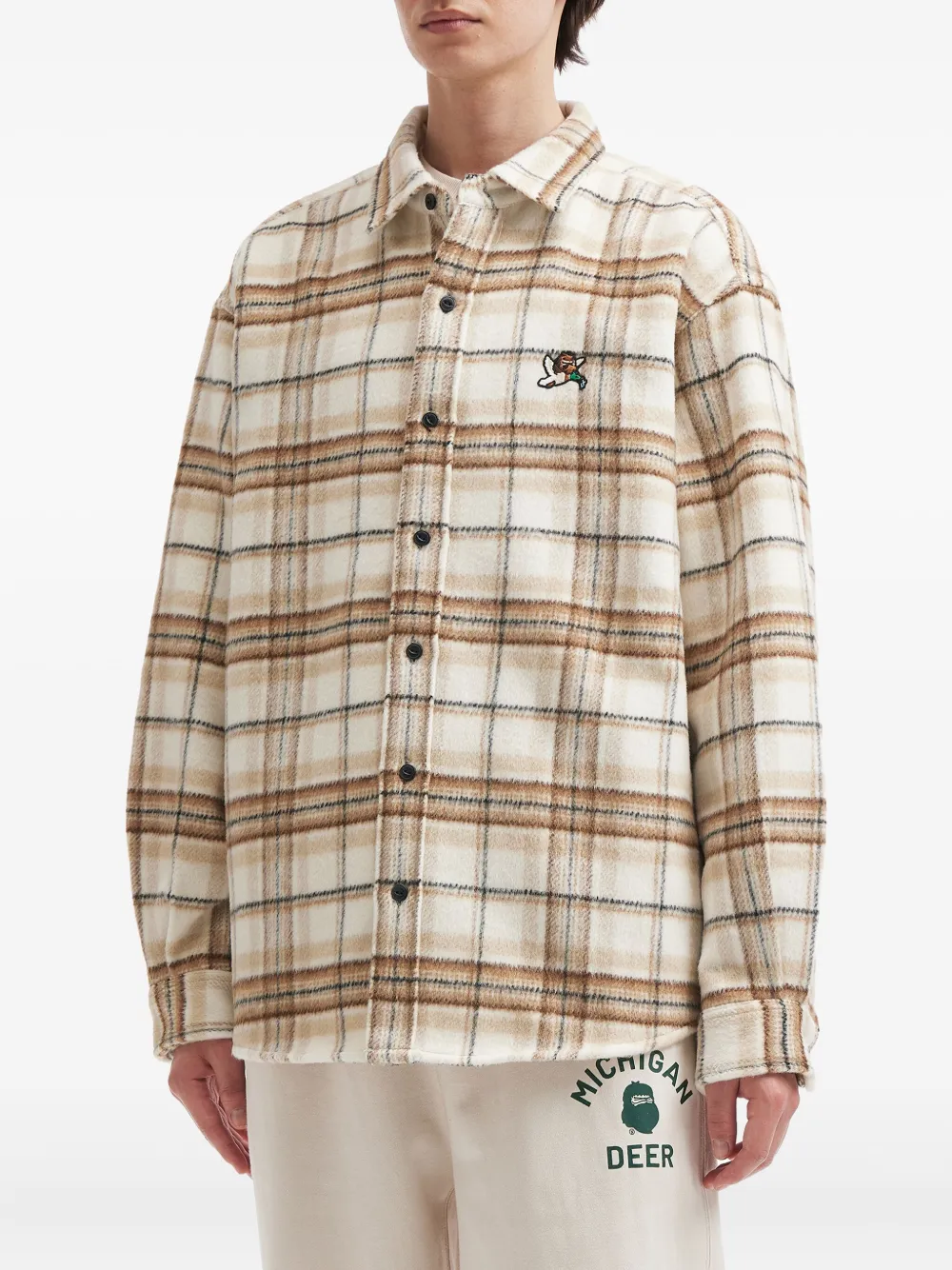 Fingercroxx Checked-pattern Long-sleeve Shirt In Multi