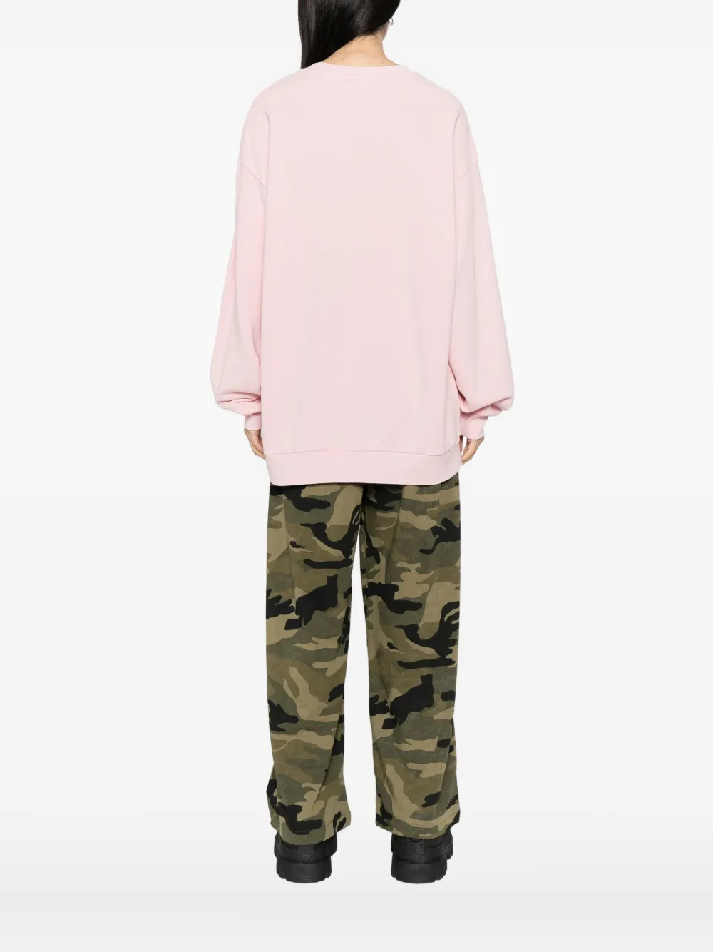Mini Cream Sweater met print Roze