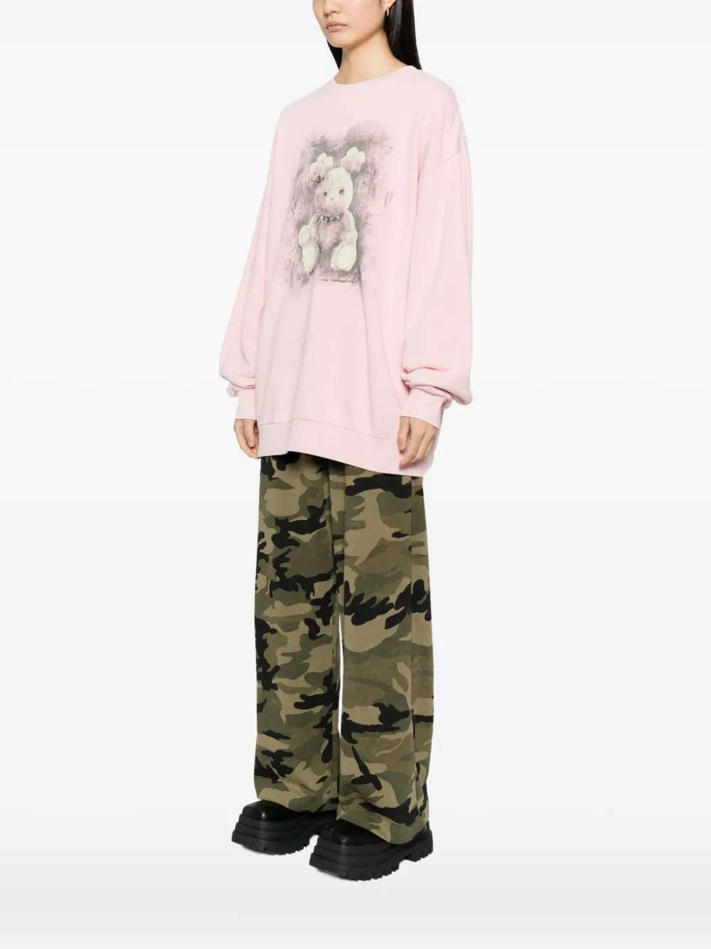  Mini Cream Graphic-print Sweatshirt - Pink 