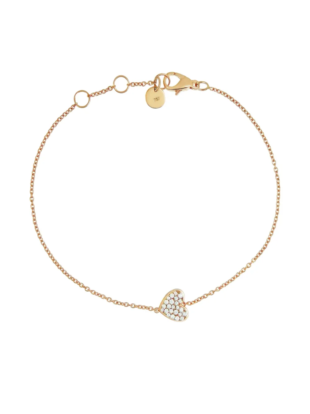 ALINKA 18K rose gold Caviar heart diamond bracelet | Pink | Image 1