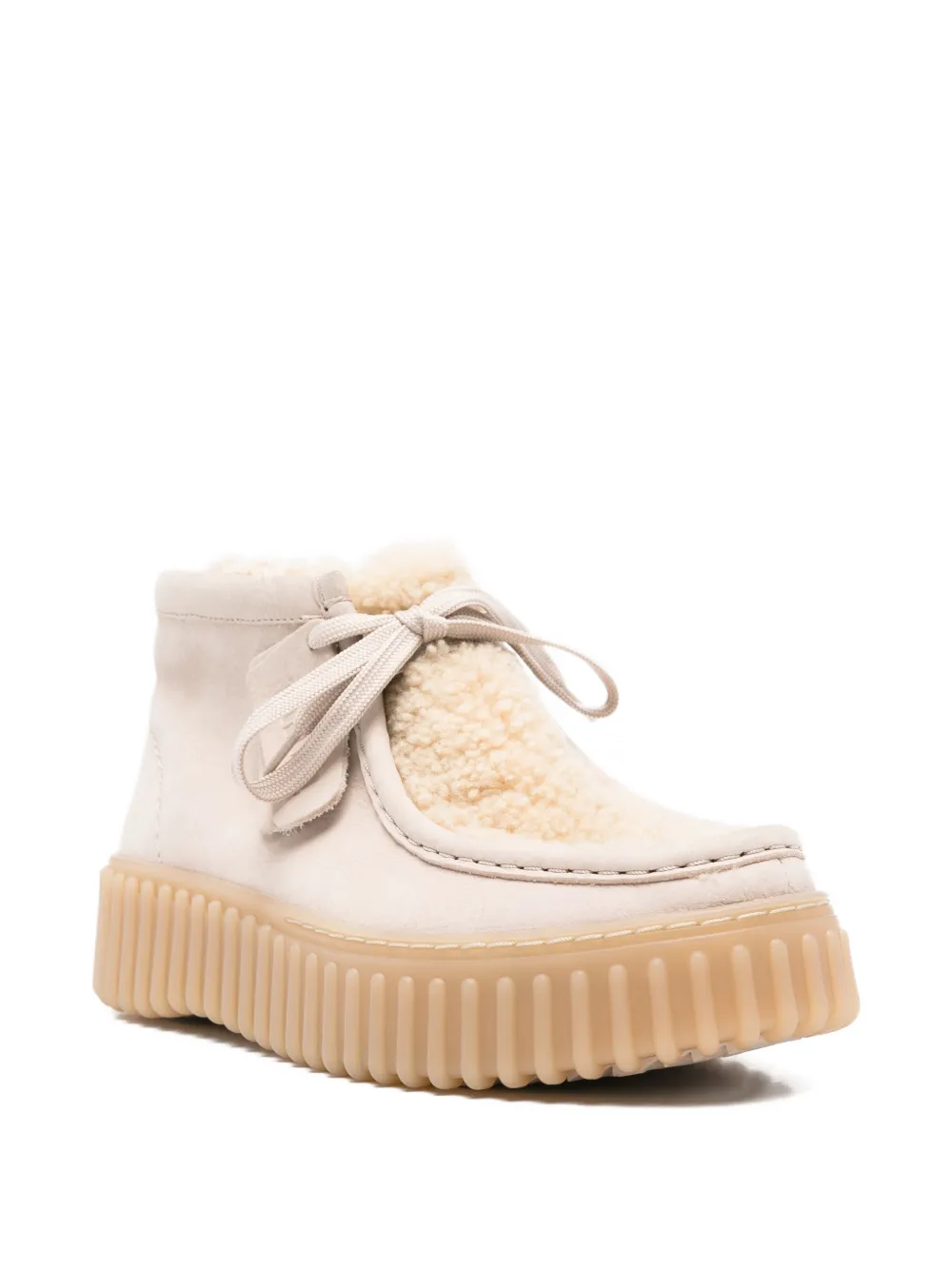 Clarks Torhill veterlaarzen met lammy vlak Beige