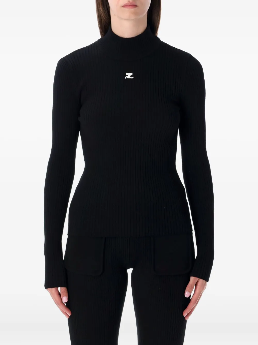 Courrèges Courreges Women Reedition Knit Long Sleeves Top In Black