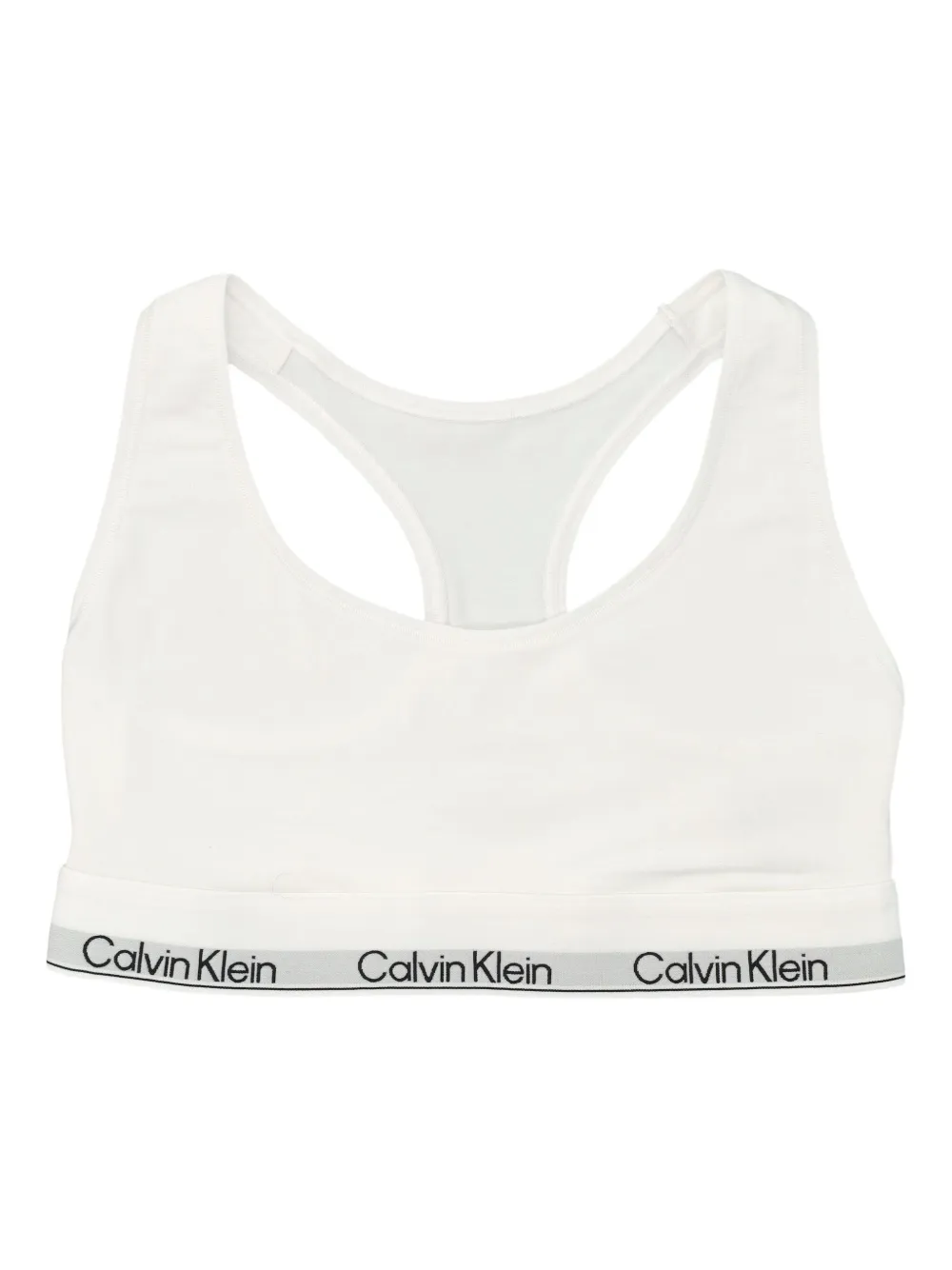 Calvin Klein racerback logo bralette | White | Image 1