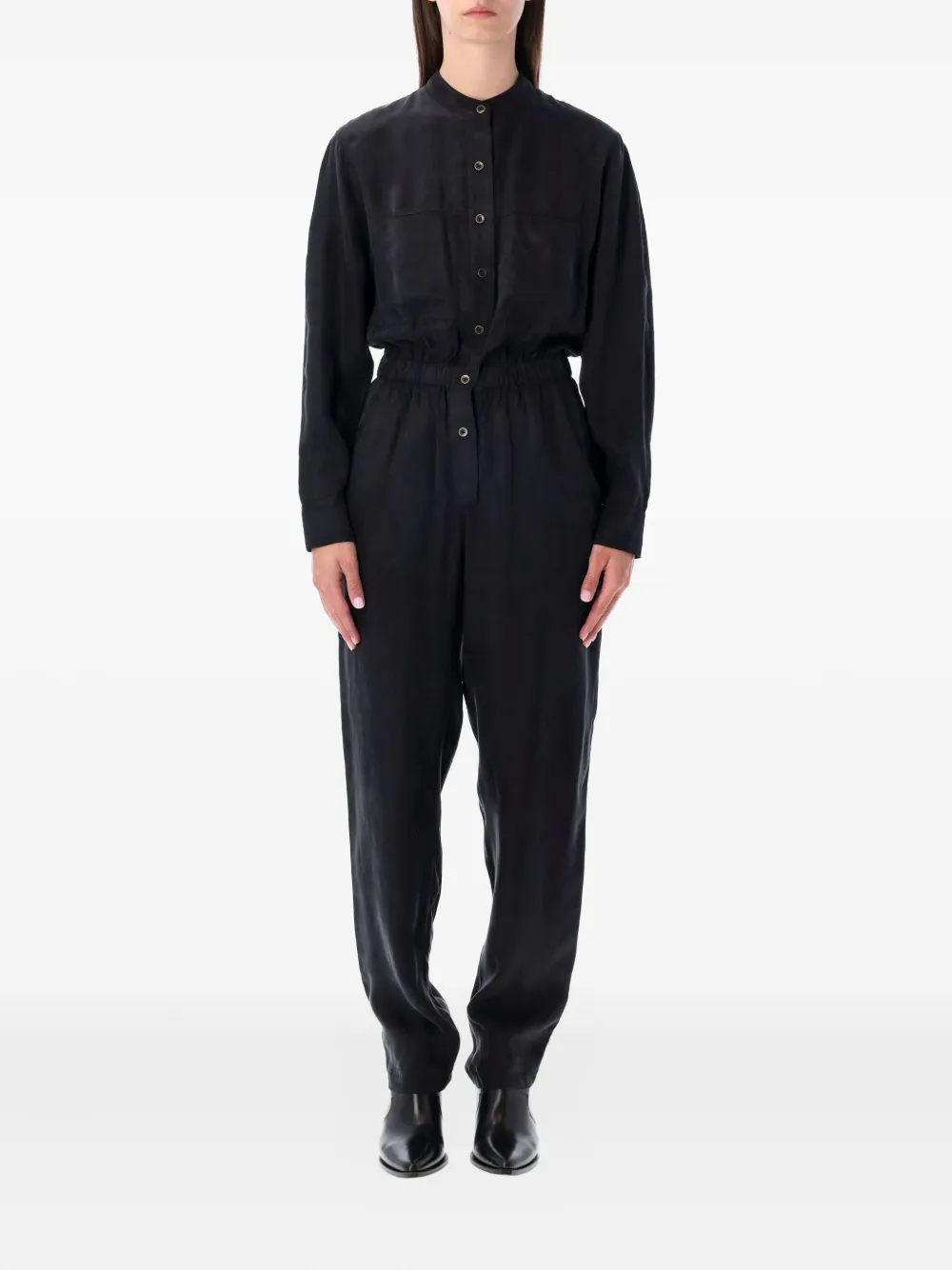 Isabel Marant Étoile Zully Button-fastening Pocket Jumpsuit In Black