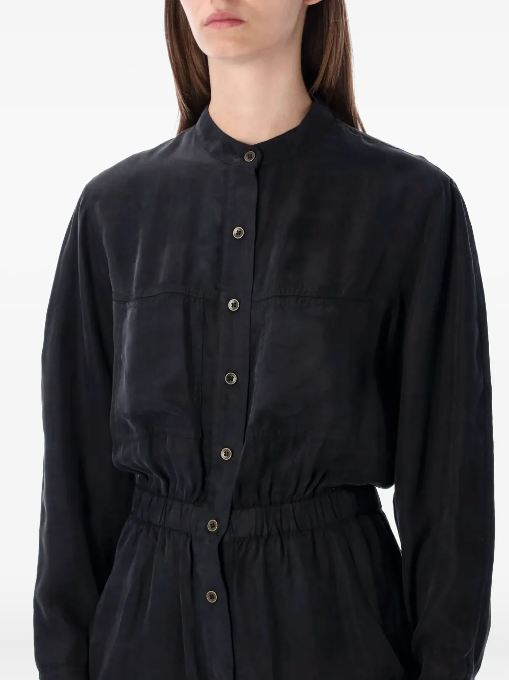 Isabel Marant Étoile Zully Button-fastening Pocket Jumpsuit In Black